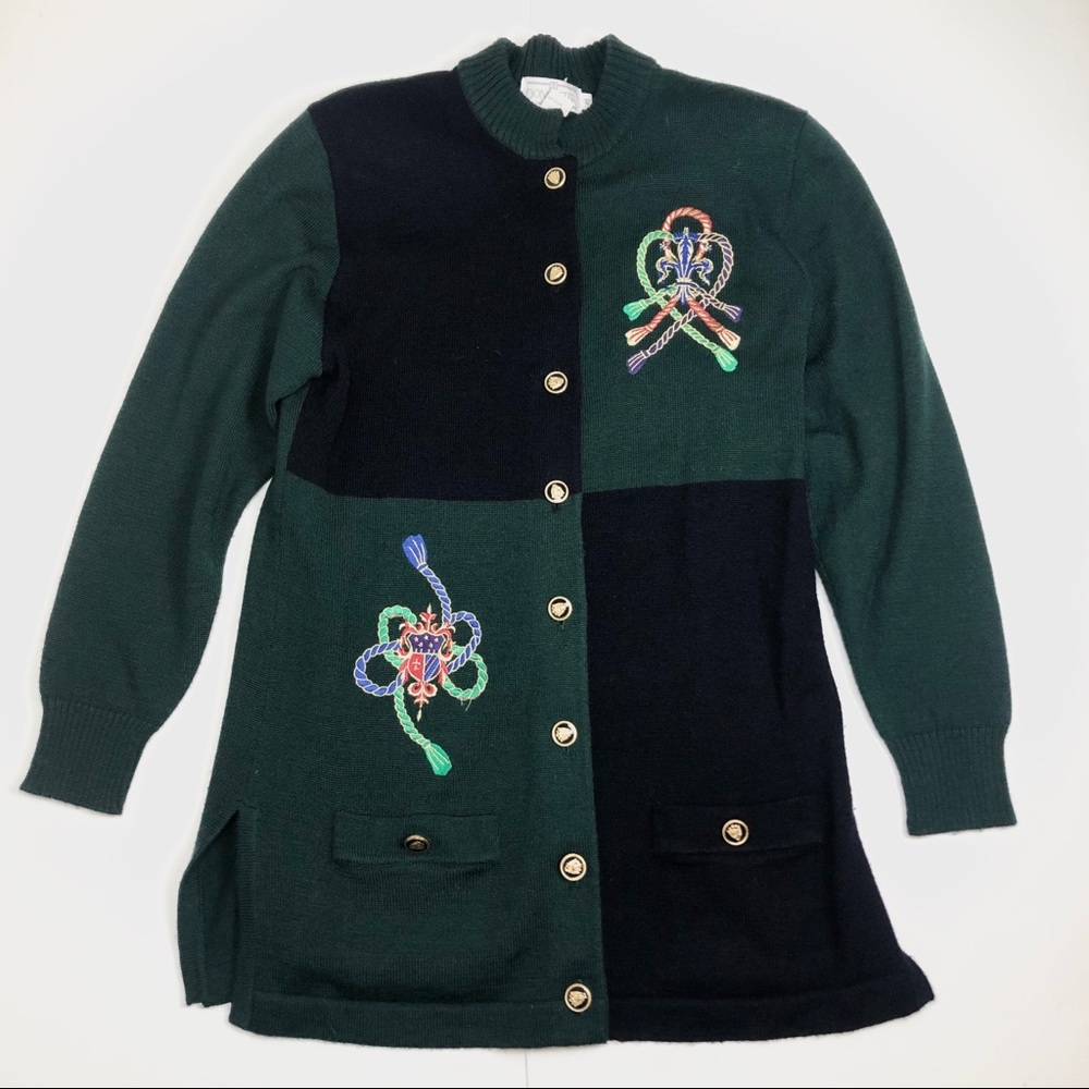 Don Caster Embroidered Sweater wool/acrylic vintag